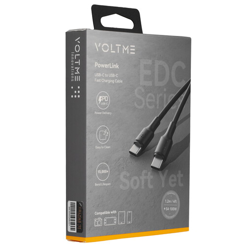 Купить Кабель круглый VOLTME USB Type-C - USB Type-C черный 1.2 м  9210869. Характеристики, отзывы и цены в Донецке