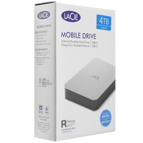 Купить 4 ТБ Внешний HDD LaCie Mobile Drive  5478575. Характеристики, отзывы и цены в Донецке