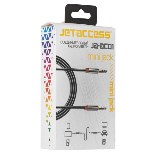 Купить Кабель   JETACCESS jack 3.5 мм - jack 3.5 мм черный  5617846. Характеристики, отзывы и цены в Донецке