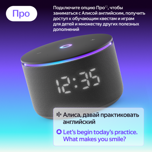 Купить Умная колонка Яндекс Станция Мини 3 Про черный  5632411. Характеристики, отзывы и цены в Донецке