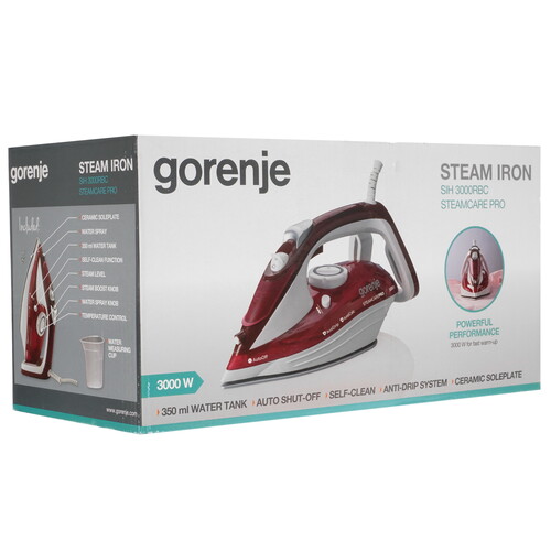 Купить Утюг Gorenje SIH3000RBC красный  5308362. Характеристики, отзывы и цены в Донецке