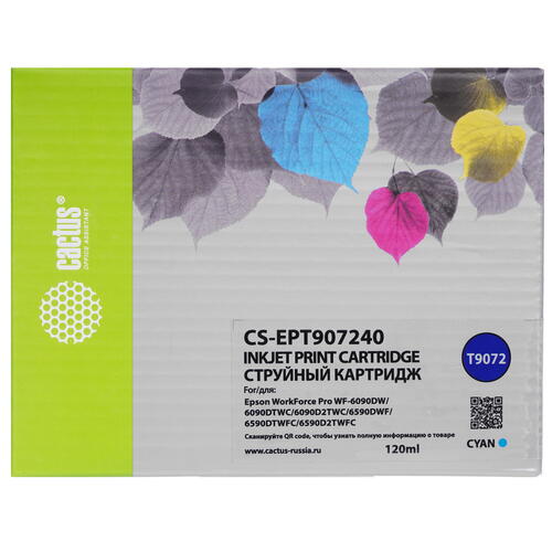 Купить Картридж Cactus CS-EPT907240 голубой  9926297. Характеристики, отзывы и цены в Донецке
