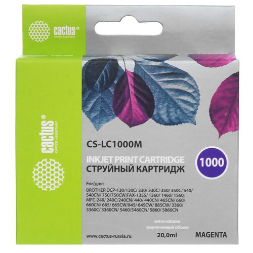 Купить Картридж Cactus CS-LC1000M пурпурный  7974844. Характеристики, отзывы и цены в Донецке