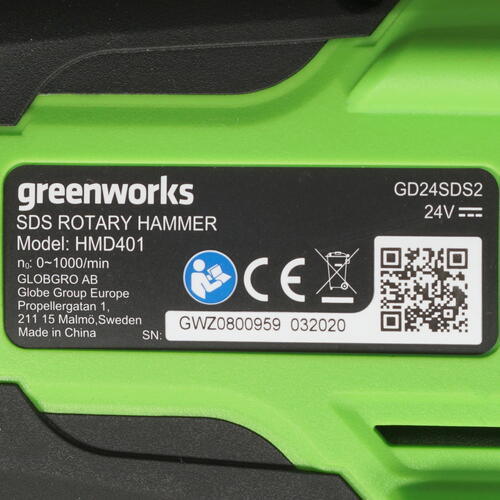 Купить Перфоратор GreenWorks GD24SDS2 24V , Без ЗУ, Без АКБ  8196535. Характеристики, отзывы и цены в Донецке