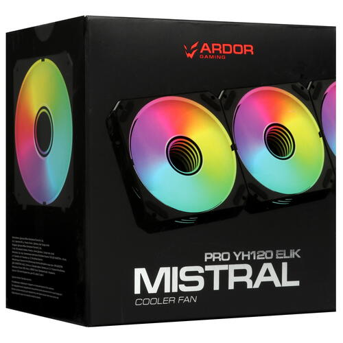 Купить Комплект вентиляторов ARDOR GAMING Mistral PRO YH120 ELIK ARGB  черный  5437415. Характеристики, отзывы и цены в Донецке