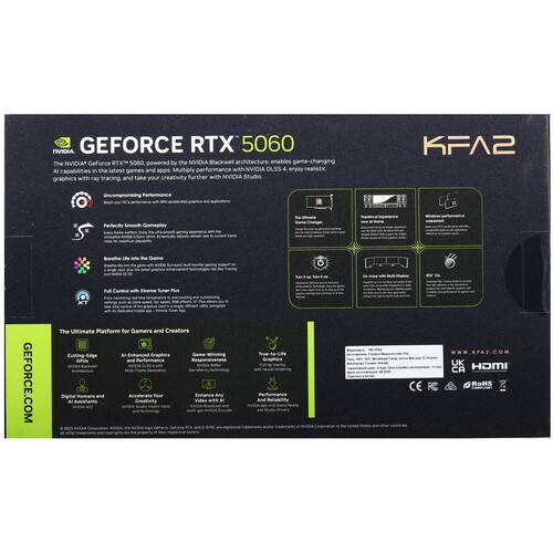Купить Видеокарта KFA2 GeForce RTX 5060 CORE OC 2FAN LED Black  5629291. Характеристики, отзывы и цены в Донецке