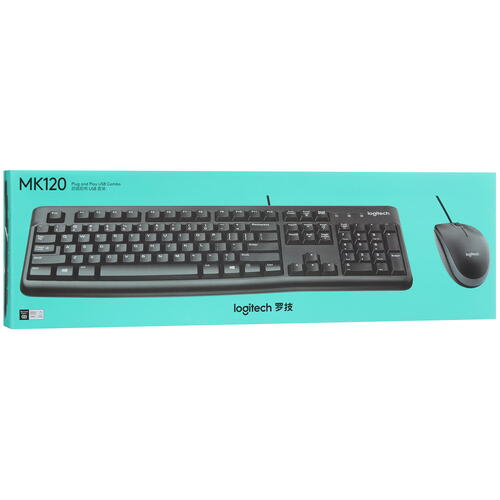 Купить Клавиатура+мышь  проводная  Logitech Desktop MK120 черный  5435844. Характеристики, отзывы и цены в Донецке
