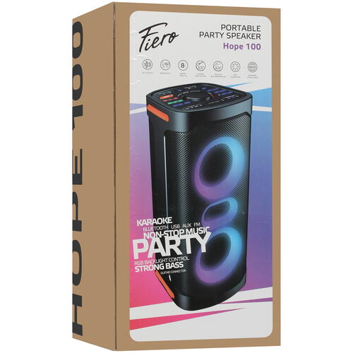 Купить Портативная аудиосистема Fiero Hope 100 FR950, черный  5099202. Характеристики, отзывы и цены в Донецке