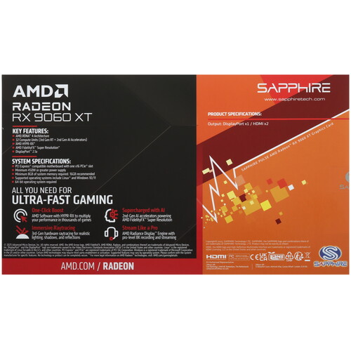 Купить Видеокарта Sapphire AMD Radeon RX 9060 XT PULSE GAMING OC  5635111. Характеристики, отзывы и цены в Донецке