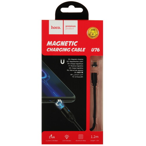 Купить Кабель круглый Hoco Lightning 8-pin - USB 2.0 Type-A черный 1.2 м  5474953. Характеристики, отзывы и цены в Донецке