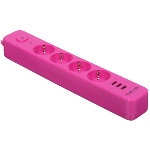 Купить Сетевой фильтр DEXP Intensity 418WU Pink розовый  5419959. Характеристики, отзывы и цены в Донецке