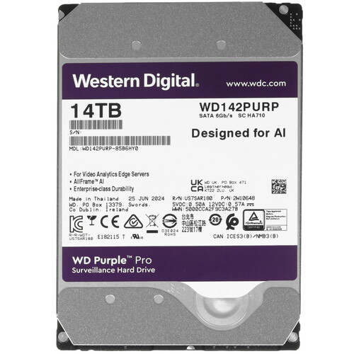 Купить 14 ТБ Жесткий диск WD Purple Pro Surveillance  9155778. Характеристики, отзывы и цены в Донецке