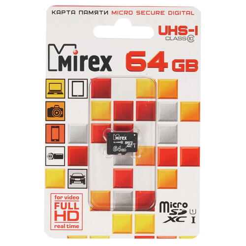 Купить Карта памяти Mirex microSDXC 64 ГБ [13612-MC10SD64]  1325176. Характеристики, отзывы и цены в Донецке