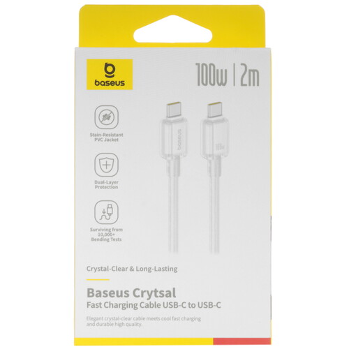 Купить Кабель круглый Baseus USB Type-C - USB Type-C белый 2 м  5627672. Характеристики, отзывы и цены в Донецке