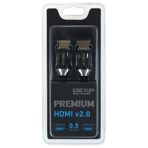 Купить Кабель  DEXP HDMI - HDMI, 0.5 м  1270665. Характеристики, отзывы и цены в Донецке