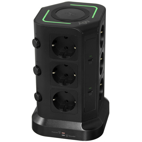 Купить Сетевой фильтр AGNI TP-VG6U12E-C-W черный  9289269. Характеристики, отзывы и цены в Донецке