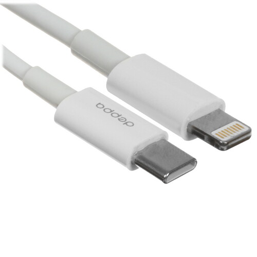 Купить Кабель круглый DEPPA Lightning 8-pin - USB Type-C белый 1.2 м  9113449. Характеристики, отзывы и цены в Донецке