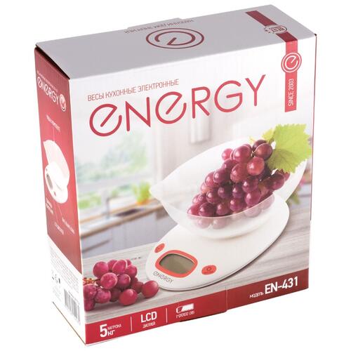 Купить Кухонные весы Energy EN-431 белый  5360634. Характеристики, отзывы и цены в Донецке