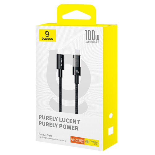 Купить Кабель круглый Baseus USB Type-C - USB Type-C черный 1 м  5627585. Характеристики, отзывы и цены в Донецке
