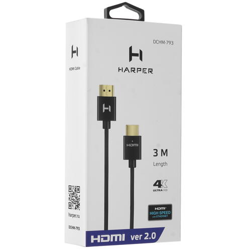 Купить Кабель  Harper HDMI - HDMI, 3 м  4882018. Характеристики, отзывы и цены в Донецке