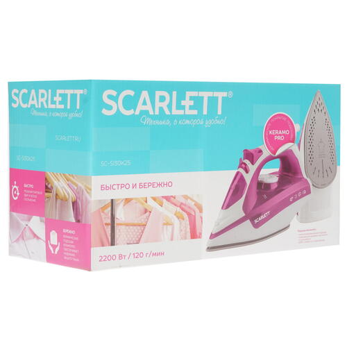Купить Утюг Scarlett SC-SI30K25 розовый  1225384. Характеристики, отзывы и цены в Донецке