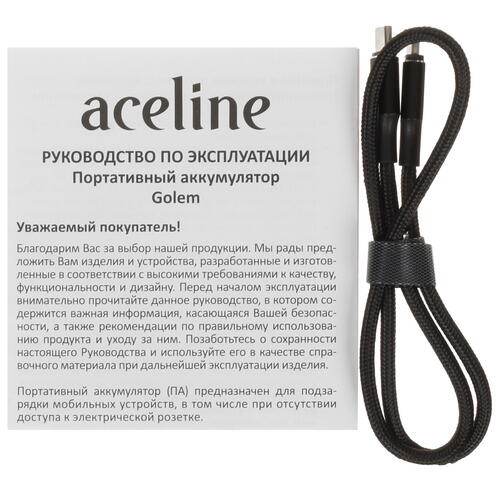 Купить Портативный аккумулятор Aceline Golem черный  5418829. Характеристики, отзывы и цены в Донецке