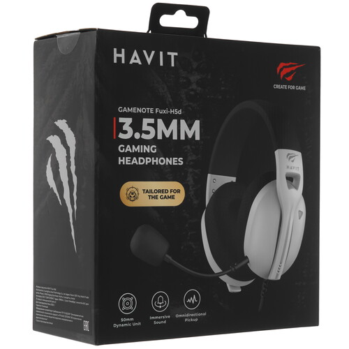 Купить Проводные наушники HAVIT FUXI-H5d белый 2025  9271129. Характеристики, отзывы и цены в Донецке