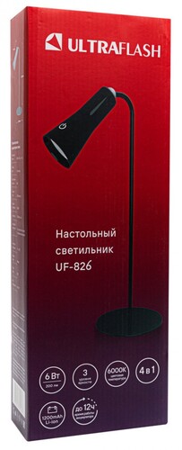 Купить Настольный светильник Ultraflash UF-826 C02 черный  9308709. Характеристики, отзывы и цены в Донецке