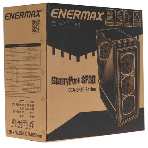 Купить Корпус Enermax StarryFort SF30 [ECA-SF30-M1BB-ARGB] черный  4847460. Характеристики, отзывы и цены в Донецке