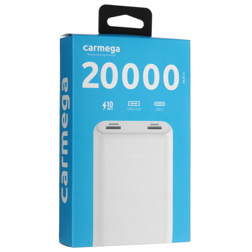 Купить Портативный аккумулятор Carmega Charge 20 белый  5604005. Характеристики, отзывы и цены в Донецке
