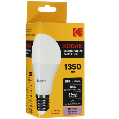 Купить Комплект светодиодных ламп Kodak A60-15W-865-E27  9305902. Характеристики, отзывы и цены в Донецке