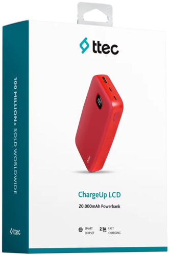 Купить Портативный аккумулятор TTEC ChargeUp LCD красный  9140725. Характеристики, отзывы и цены в Донецке