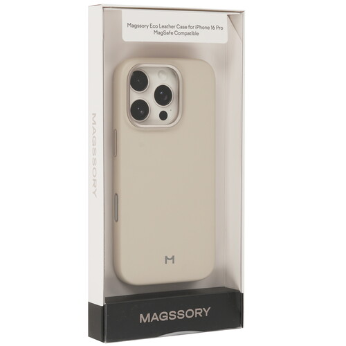 Купить Накладка  Magssory Eco Leather Case для Apple iPhone 16 Pro бежевый  9265559. Характеристики, отзывы и цены в Донецке