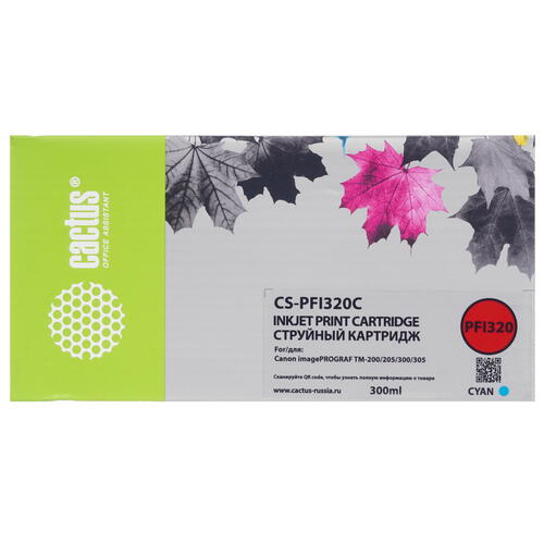 Купить Картридж Cactus CS-PFI320C голубой  9926222. Характеристики, отзывы и цены в Донецке