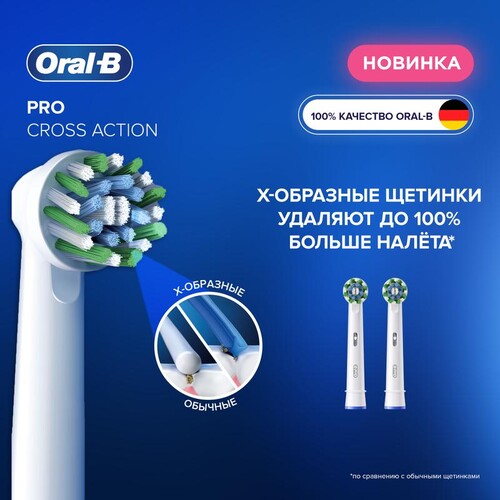 Купить Набор сменных насадок Braun Oral-B EB50RX Cross Action  5498982. Характеристики, отзывы и цены в Донецке