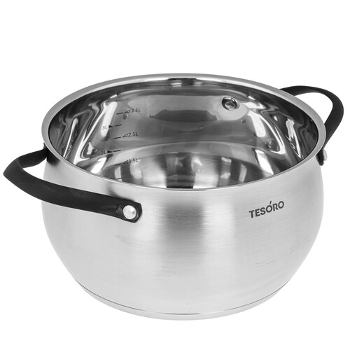 Купить Кастрюля Tesoro Rimini КС746 4.6 л 22 см серебристый  9165242. Характеристики, отзывы и цены в Донецке