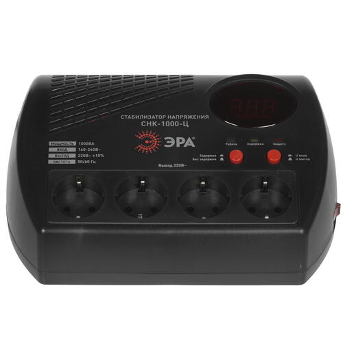 Купить Стабилизатор напряжения ЭРА СНК-1000-Ц  1353866. Характеристики, отзывы и цены в Донецке