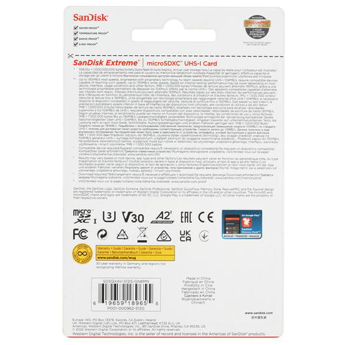 Купить Карта памяти SanDisk Extreme microSDXC 512 ГБ [SDSQXAV-512G-GN6MN]  5408834. Характеристики, отзывы и цены в Донецке