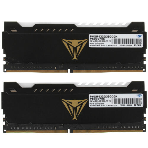 Купить Оперативная память Patriot Viper Steel RGB [PVSR432G360C0K] 32 ГБ  4759806. Характеристики, отзывы и цены в Донецке