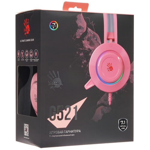 Купить Проводные наушники A4Tech Bloody G521 розовый 2020  1694839. Характеристики, отзывы и цены в Донецке