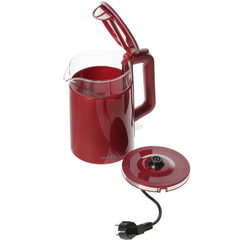 Купить Электрочайник Oursson EK1732W/DC красный  8190033. Характеристики, отзывы и цены в Донецке