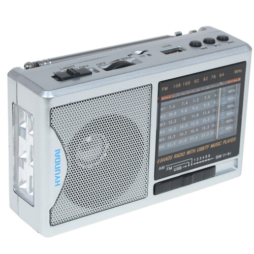 Купить Радиоприемник Hyundai H-PSR160 серебристый  1299681. Характеристики, отзывы и цены в Донецке