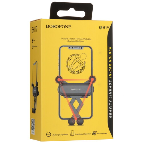 Купить Держатель автомобильный Borofone BH19 Eddie черный  9244514. Характеристики, отзывы и цены в Донецке