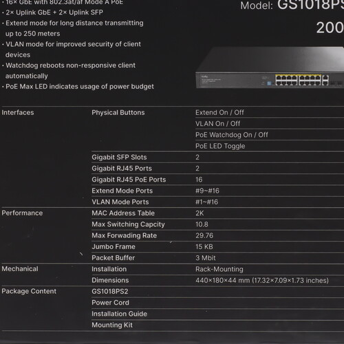 Купить Коммутатор Cudy GS1018PS2  5608944. Характеристики, отзывы и цены в Донецке
