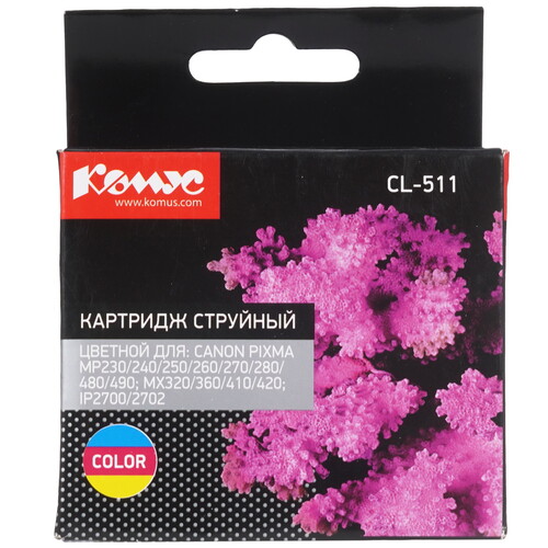 Купить Картридж Комус CL-511 (2972B007) многоцветный  9199600. Характеристики, отзывы и цены в Донецке
