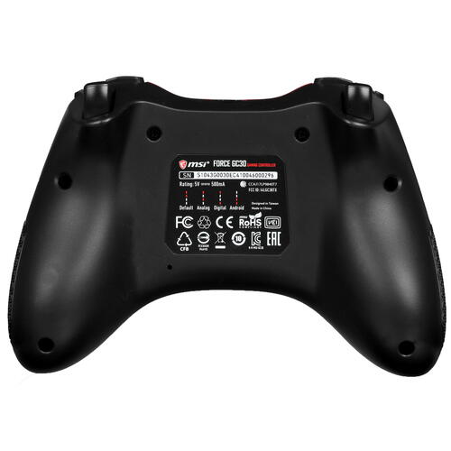 Купить Геймпад беспроводной/проводной MSI Force GC30 черный  1289628. Характеристики, отзывы и цены в Донецке