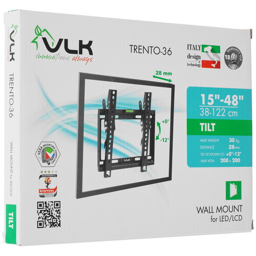 Купить Кронштейн для ТВ VLK TRENTO-36 черный  4827785. Характеристики, отзывы и цены в Донецке