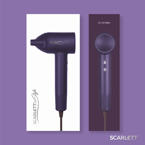 Купить Фен Scarlett SC-HD70I43 фиолетовый  9176052. Характеристики, отзывы и цены в Донецке