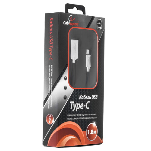 Купить Кабель круглый Cablexpert USB Type-C - USB 2.0 Type-A черный 1.8 м  5485413. Характеристики, отзывы и цены в Донецке