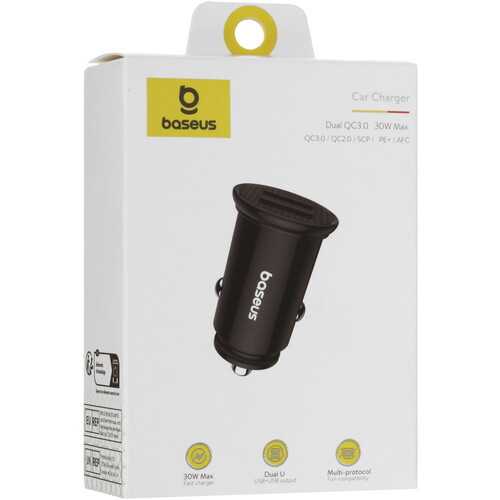 Купить Автомобильное ЗУ Baseus Dual QC черный  5474694. Характеристики, отзывы и цены в Донецке